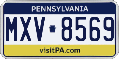 PA license plate MXV8569