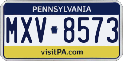 PA license plate MXV8573