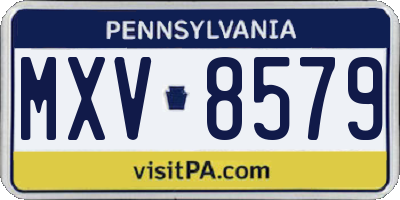 PA license plate MXV8579