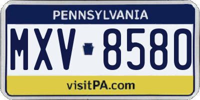 PA license plate MXV8580
