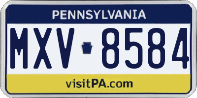PA license plate MXV8584