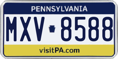 PA license plate MXV8588