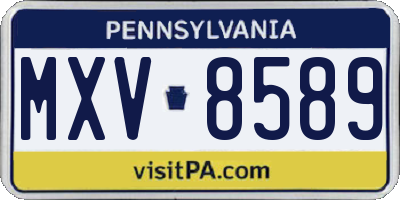 PA license plate MXV8589
