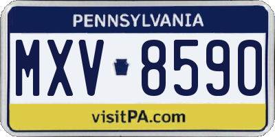 PA license plate MXV8590