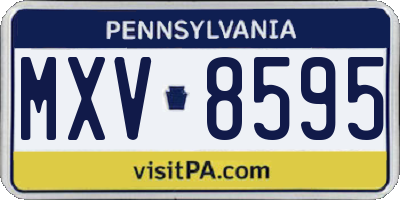 PA license plate MXV8595