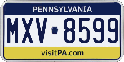 PA license plate MXV8599