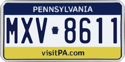 PA license plate MXV8611