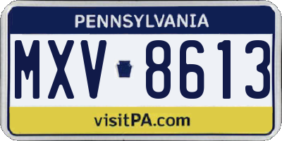 PA license plate MXV8613