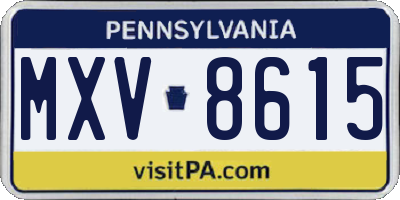 PA license plate MXV8615