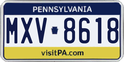 PA license plate MXV8618