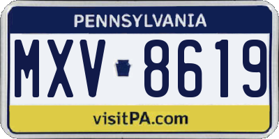 PA license plate MXV8619