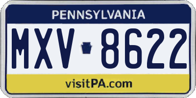 PA license plate MXV8622