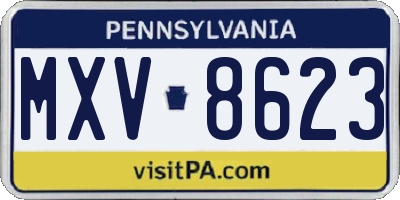PA license plate MXV8623