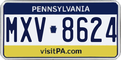 PA license plate MXV8624