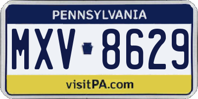 PA license plate MXV8629