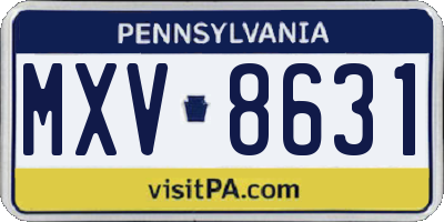 PA license plate MXV8631
