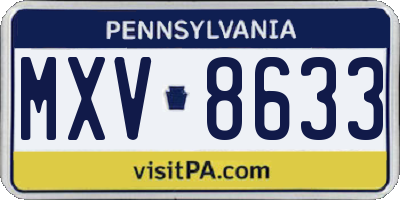 PA license plate MXV8633