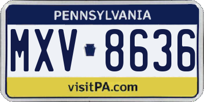 PA license plate MXV8636