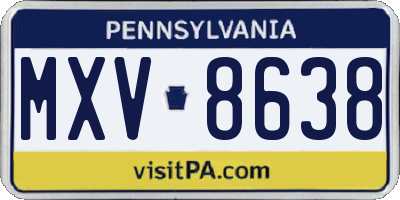 PA license plate MXV8638