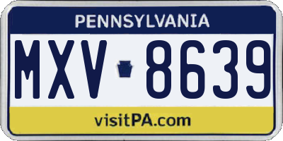 PA license plate MXV8639