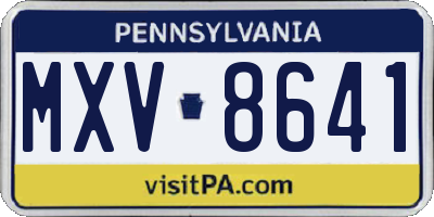 PA license plate MXV8641