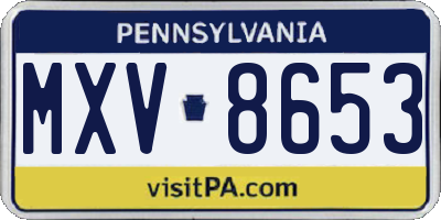 PA license plate MXV8653