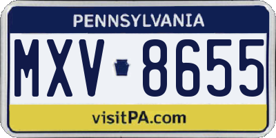 PA license plate MXV8655