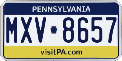 PA license plate MXV8657