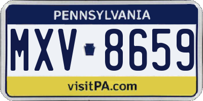 PA license plate MXV8659