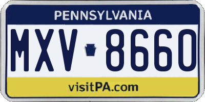 PA license plate MXV8660