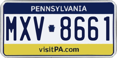 PA license plate MXV8661