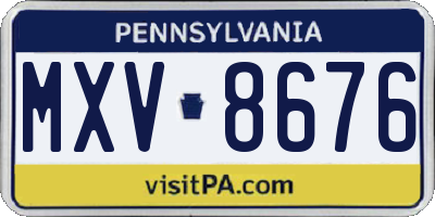 PA license plate MXV8676