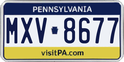 PA license plate MXV8677