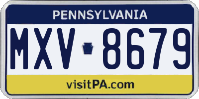 PA license plate MXV8679