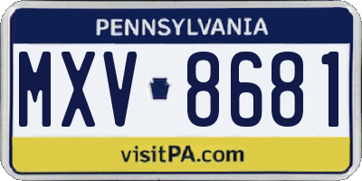 PA license plate MXV8681