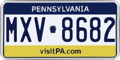 PA license plate MXV8682