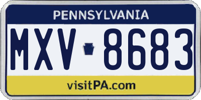 PA license plate MXV8683