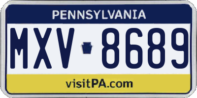 PA license plate MXV8689