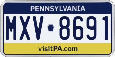 PA license plate MXV8691