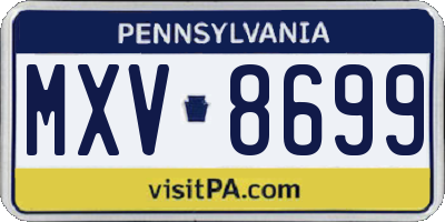 PA license plate MXV8699