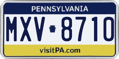 PA license plate MXV8710