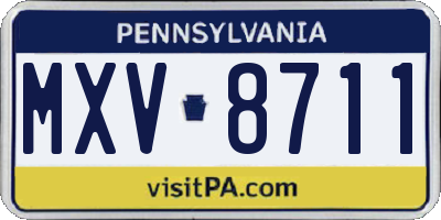 PA license plate MXV8711