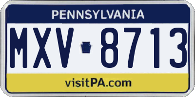 PA license plate MXV8713