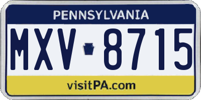 PA license plate MXV8715