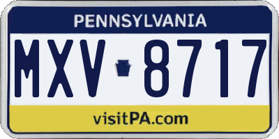 PA license plate MXV8717