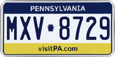 PA license plate MXV8729