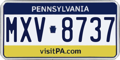 PA license plate MXV8737