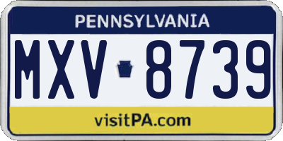 PA license plate MXV8739