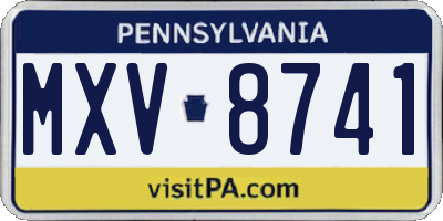 PA license plate MXV8741