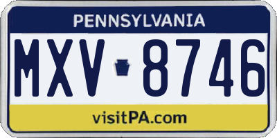 PA license plate MXV8746